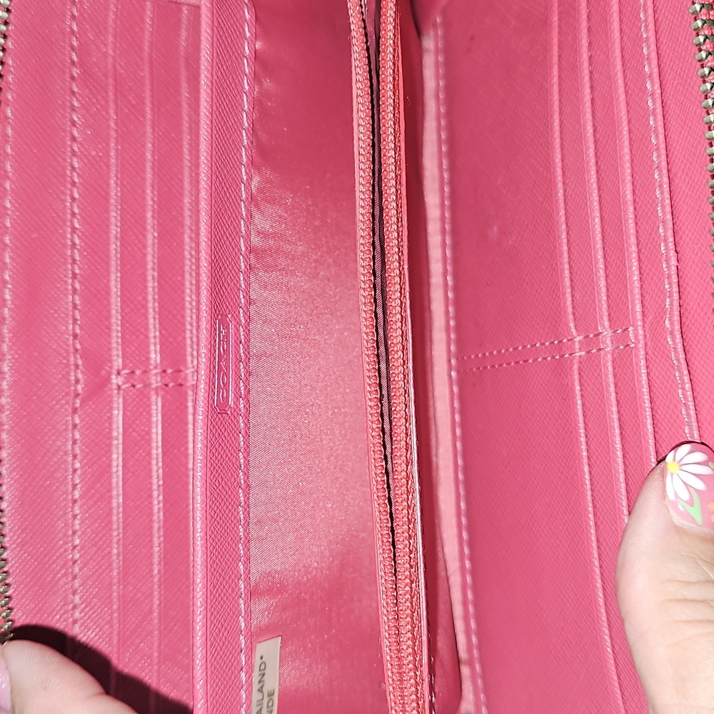 Coach Pink Leather Women's LONG ZIPPY Wallet - Picture 4 of 7